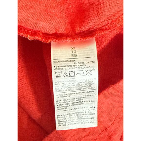 Old Navy Women's Square Neck Sleeveless Linen Blend Mini Dress Size XL Red NWT - Picture 8 of 8